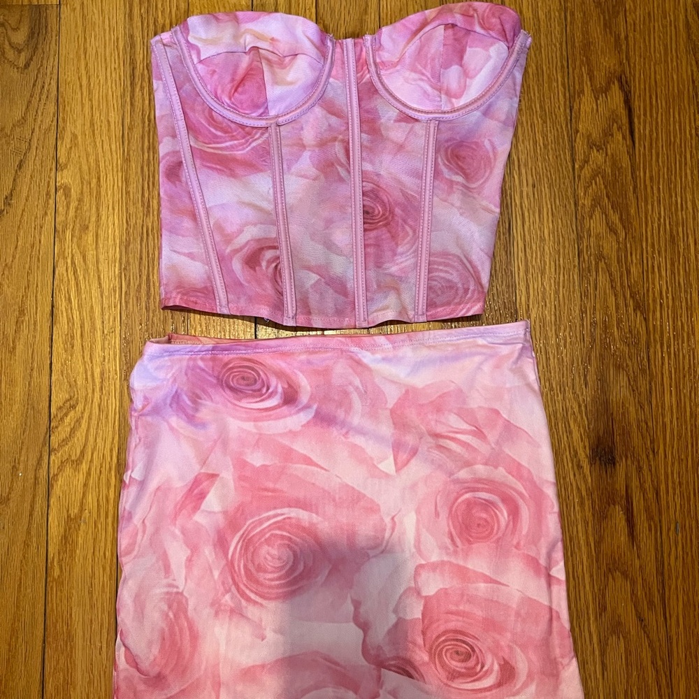 Corset top with matching skirt